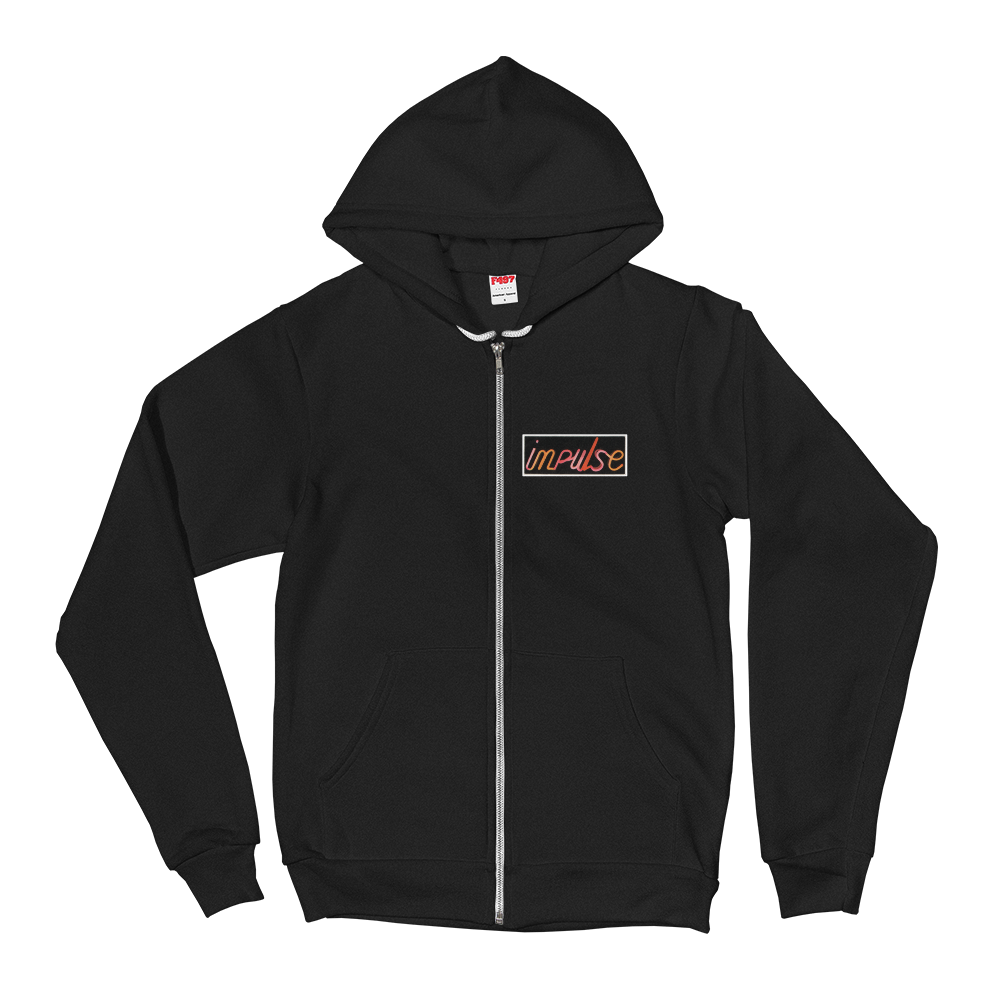 Black Impulse Neon Logo Zip Up Sweatshirt